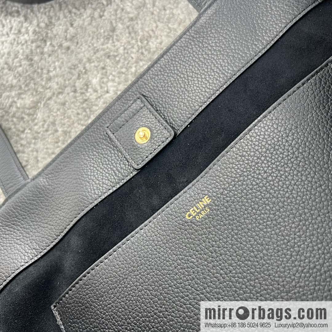 CELINE CABAS ANAIS grain cattle leather (fabric) handbag 116853 black
