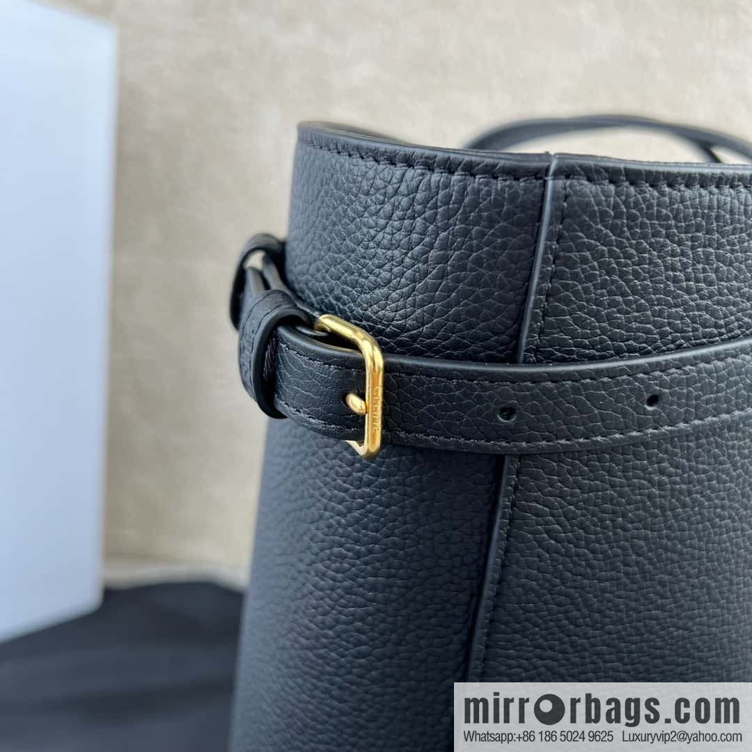 CELINE CABAS ANAIS grain cattle leather (fabric) handbag 116853 black