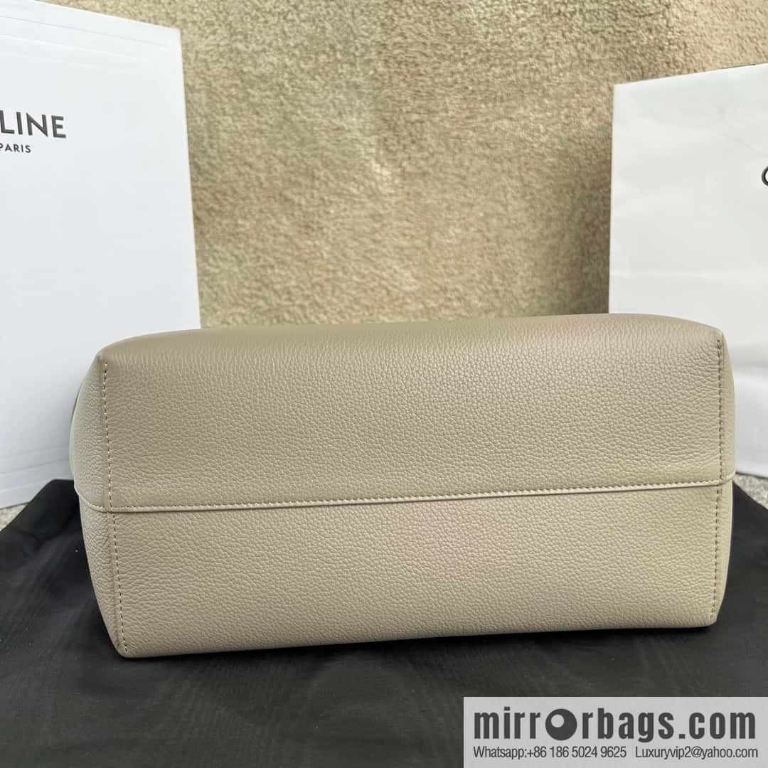 CELINE CABAS ANAIS grained cow leather (fabric) handbag 116853 pebble