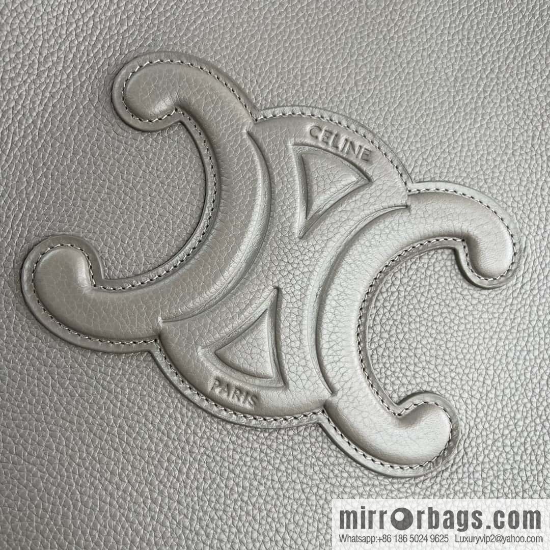 CELINE CABAS ANAIS grained cow leather (fabric) handbag 116853 pebble