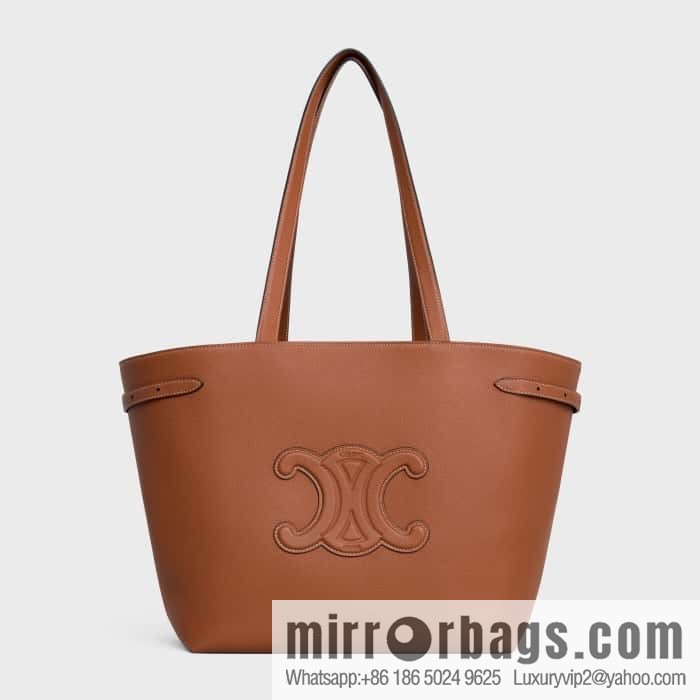 CELINE CABAS ANAIS Grain beef leather (fabric) handbag 116853 brown