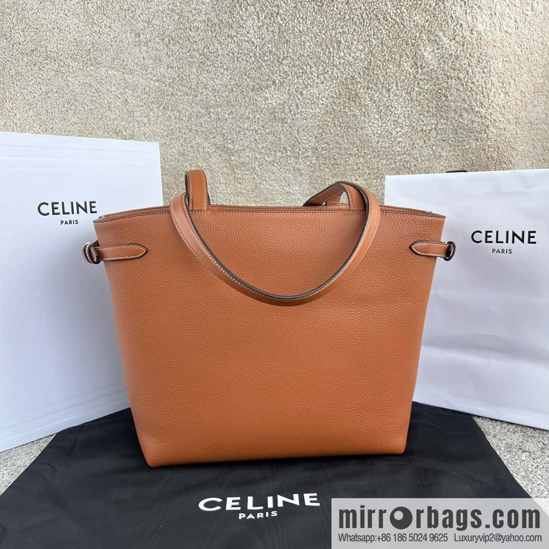 CELINE CABAS ANAIS Grain beef leather (fabric) handbag 116853 brown