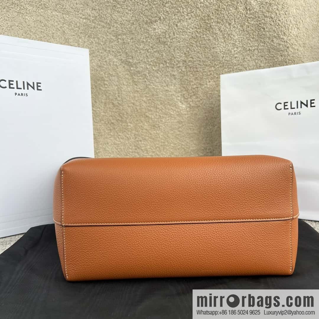 CELINE CABAS ANAIS Grain beef leather (fabric) handbag 116853 brown