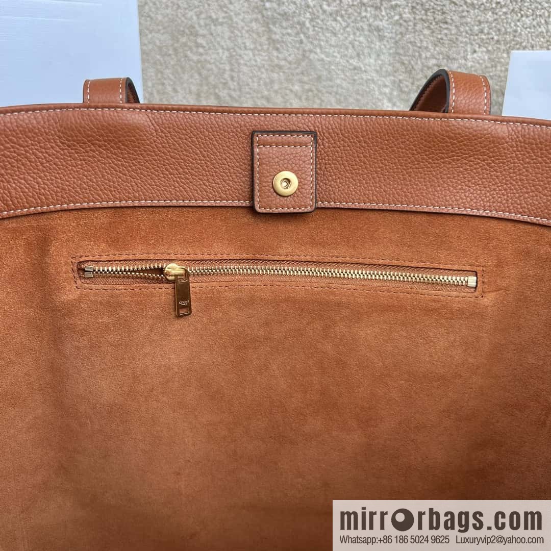 CELINE CABAS ANAIS Grain beef leather (fabric) handbag 116853 brown