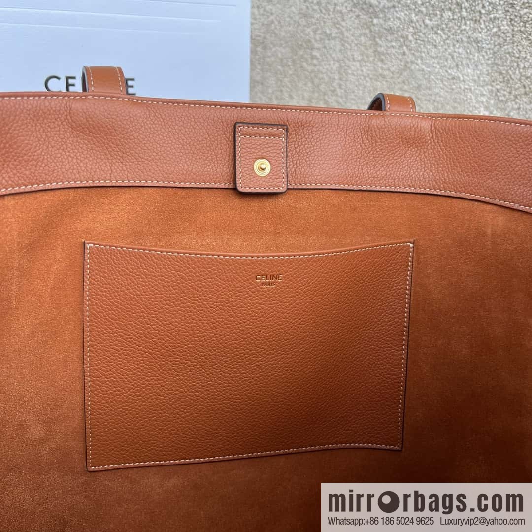 CELINE CABAS ANAIS Grain beef leather (fabric) handbag 116853 brown