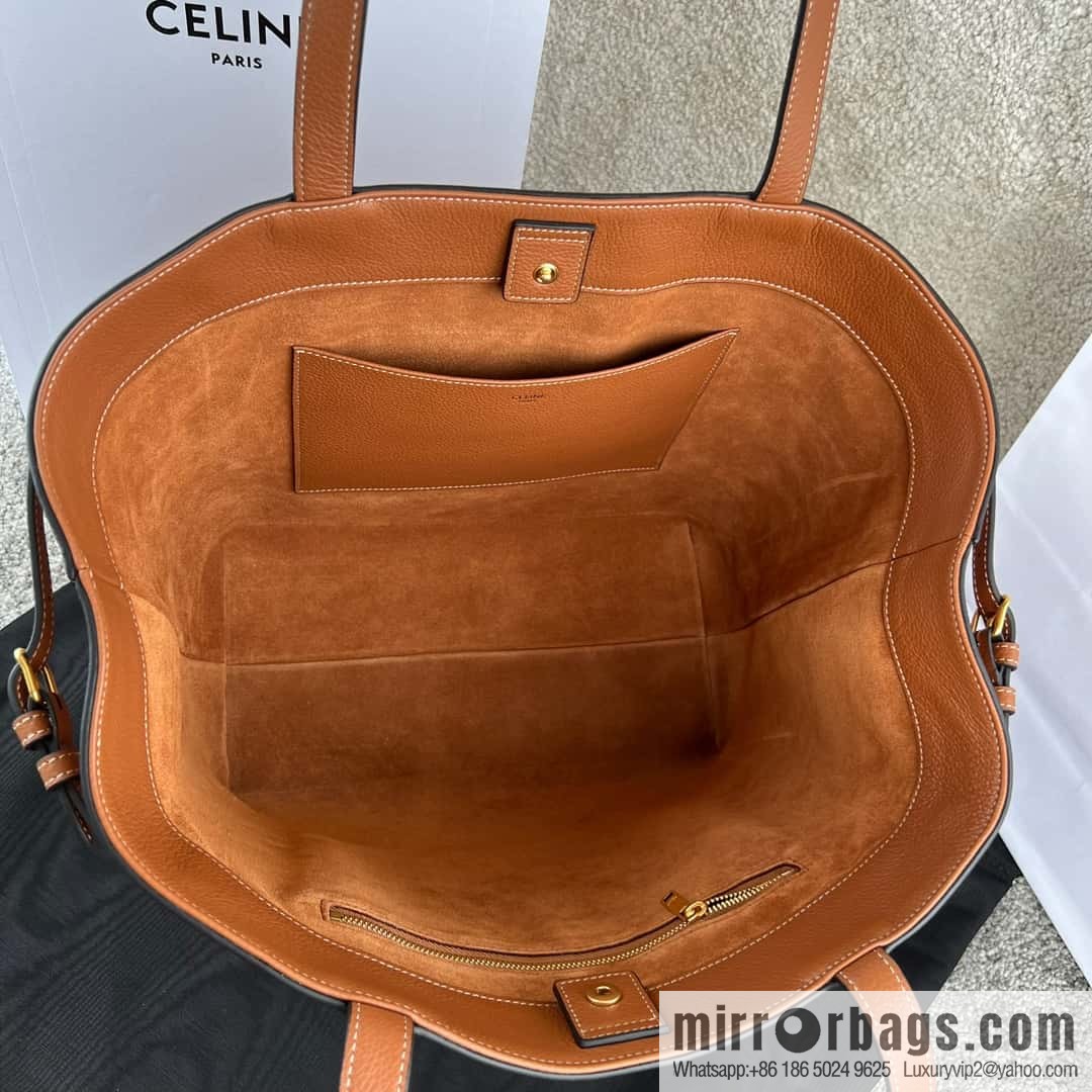 CELINE CABAS ANAIS Grain beef leather (fabric) handbag 116853 brown