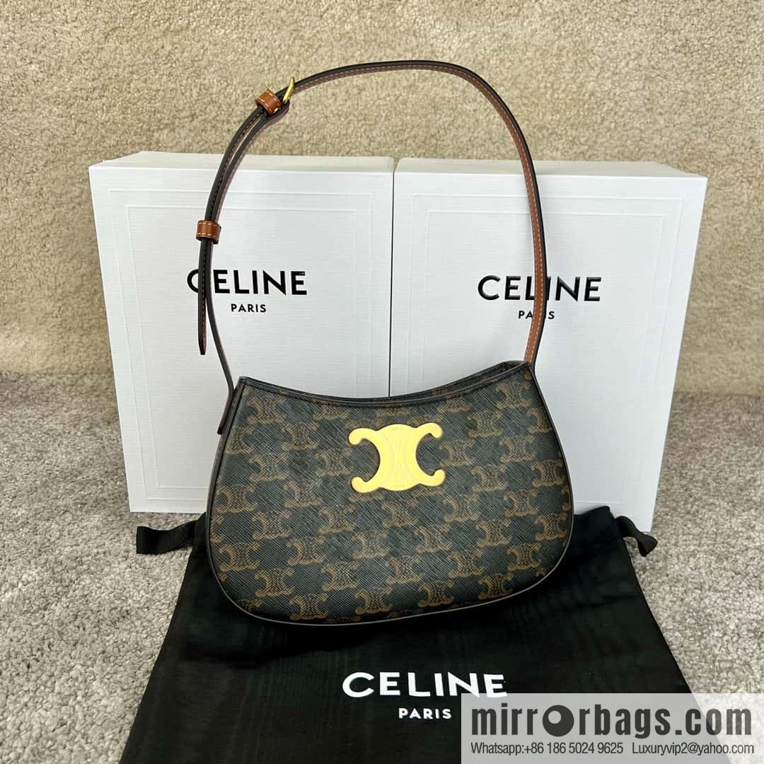 CELINE TILI medium logo printed cow leather (fabric) handbag 115702 monogram