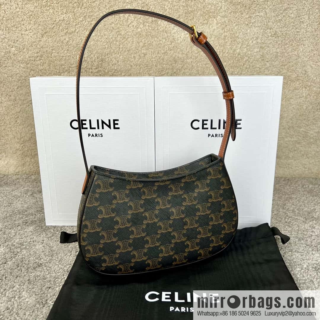 CELINE TILI medium logo printed cow leather (fabric) handbag 115702 monogram