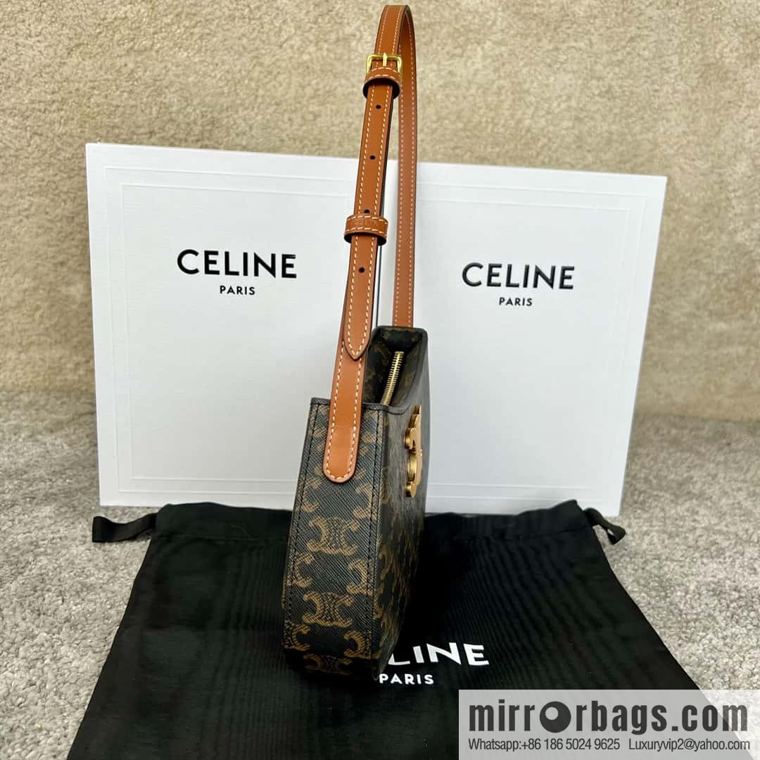 CELINE TILI medium logo printed cow leather (fabric) handbag 115702 monogram