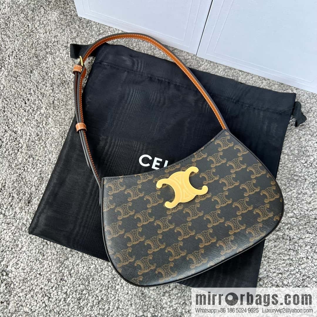 CELINE TILI medium logo printed cow leather (fabric) handbag 115702 monogram