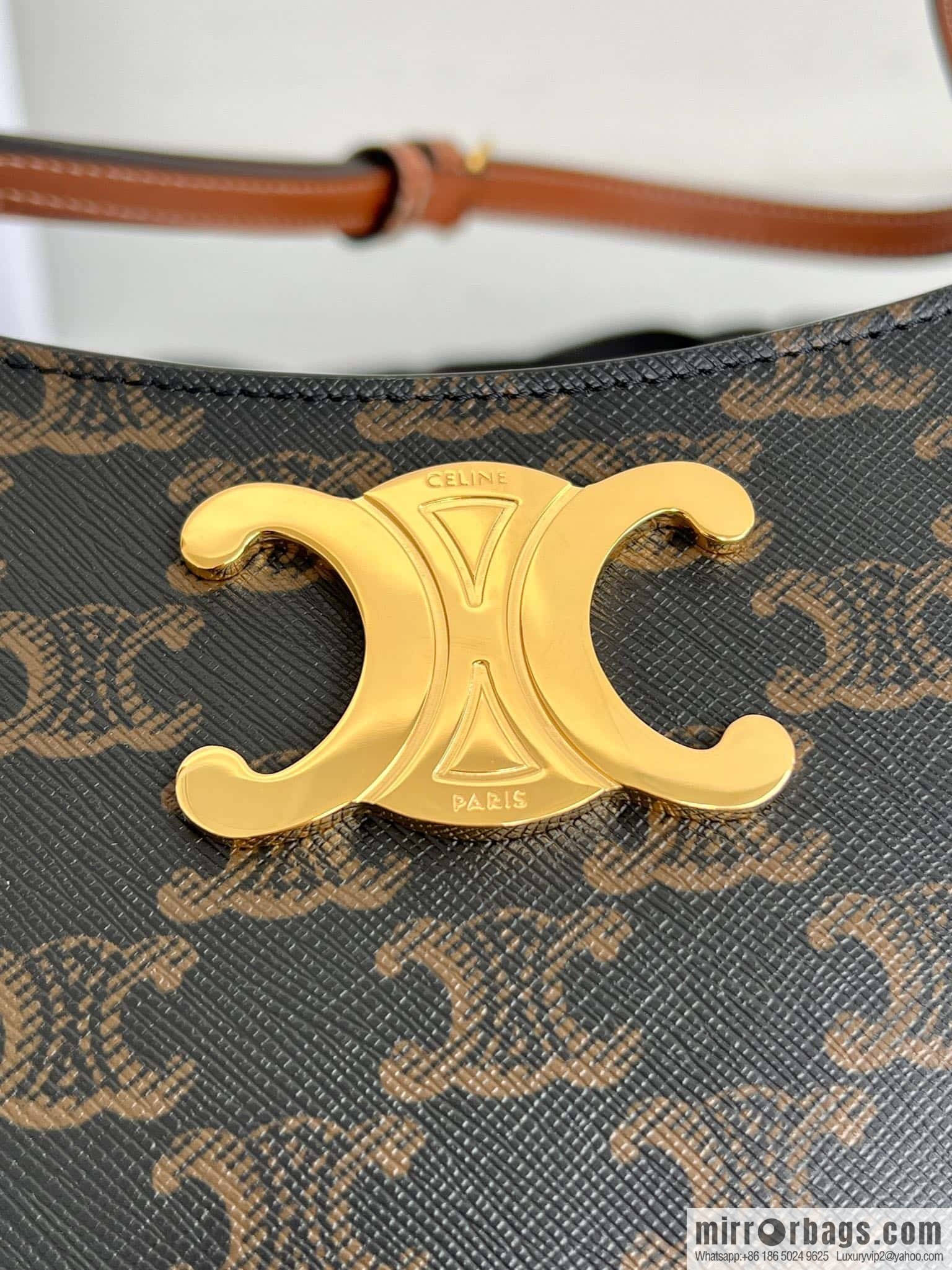 CELINE TILI medium logo printed cow leather (fabric) handbag 115702 monogram