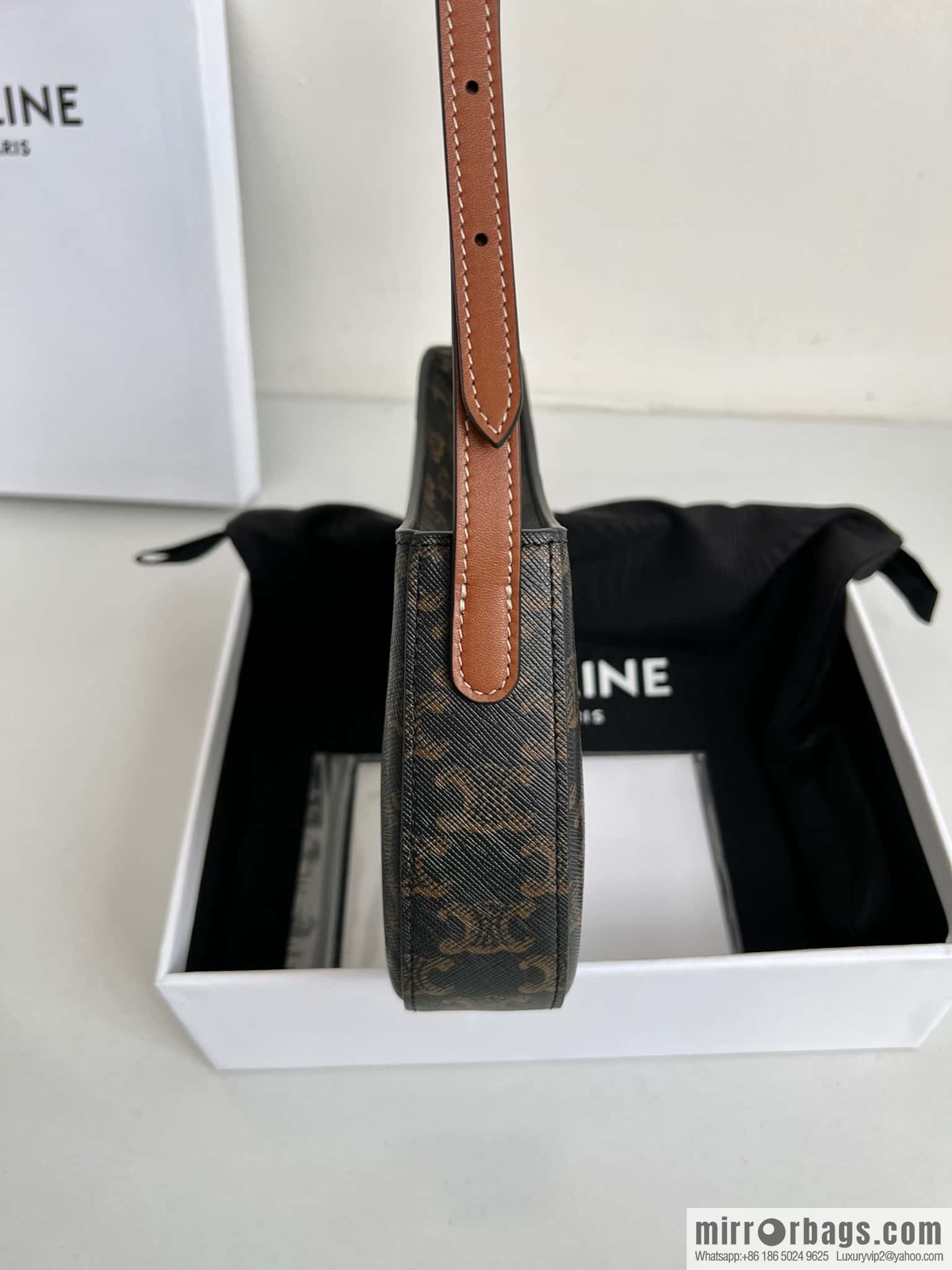 CELINE TILI medium logo printed cow leather (fabric) handbag 115702 monogram