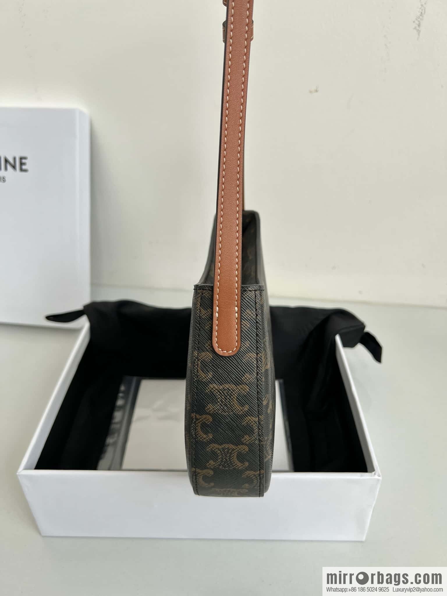 CELINE TILI medium logo printed cow leather (fabric) handbag 115702 monogram