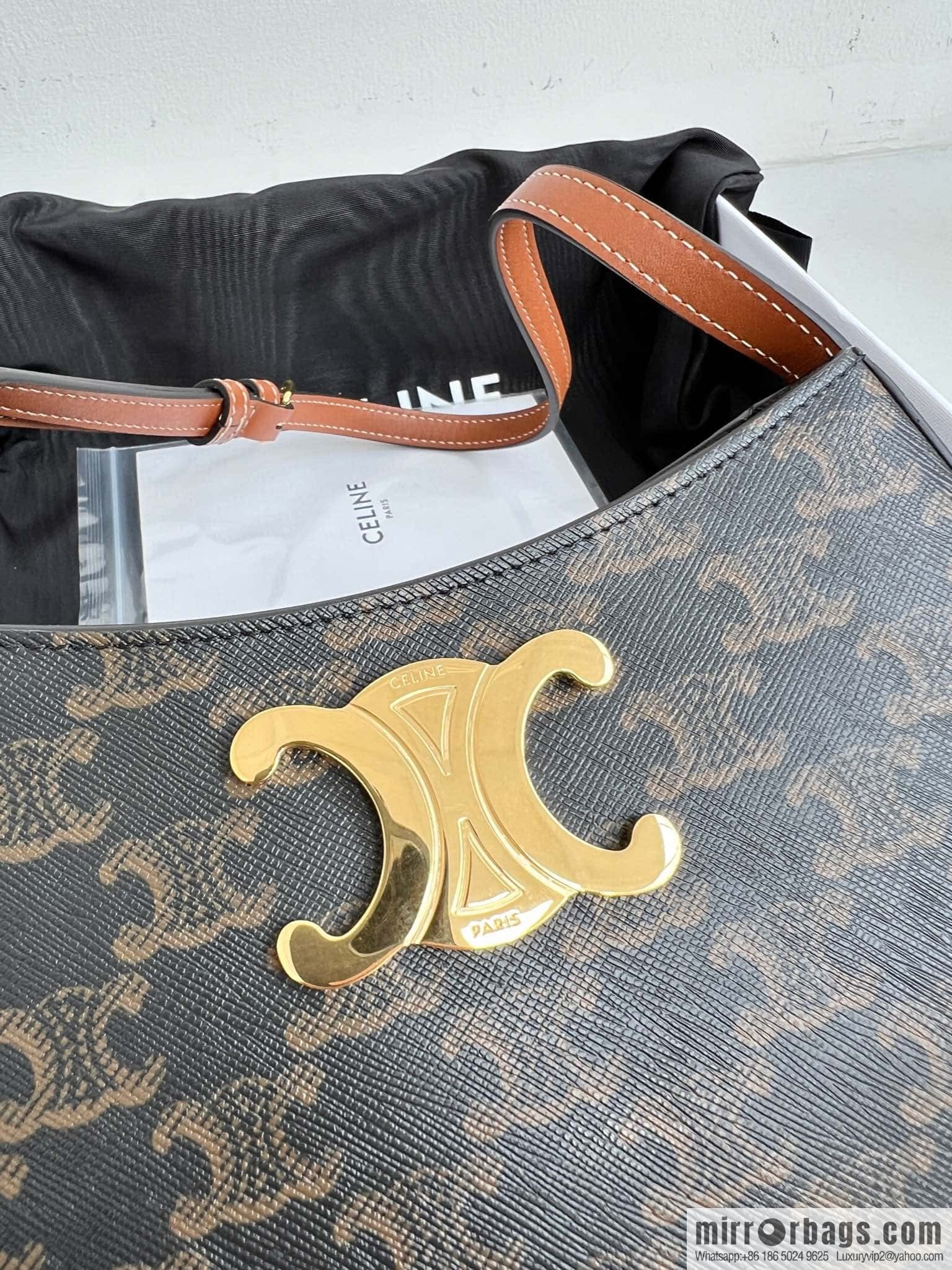 CELINE TILI medium logo printed cow leather (fabric) handbag 115702 monogram