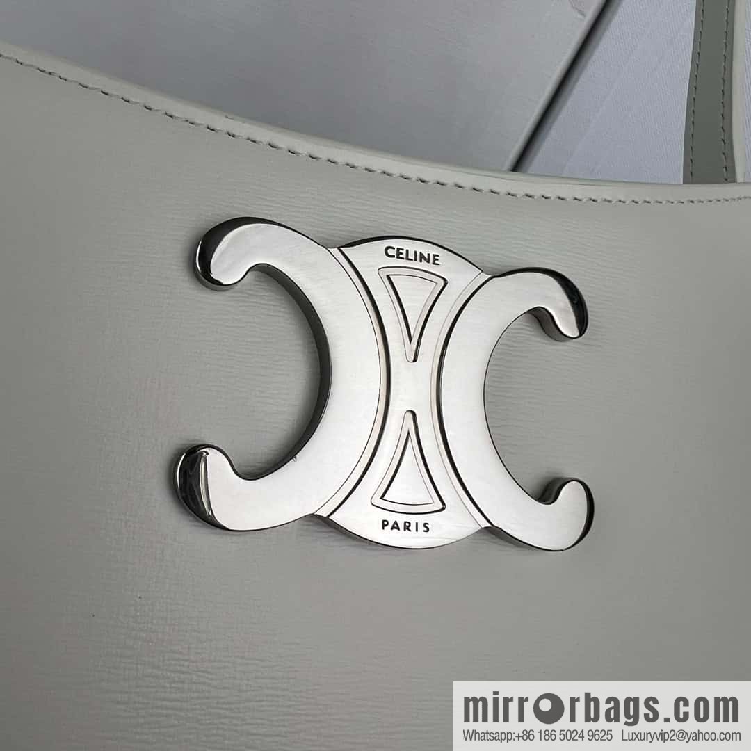 CELINE TILI Medium glossy cow leather (fabric) handbag 115703 white