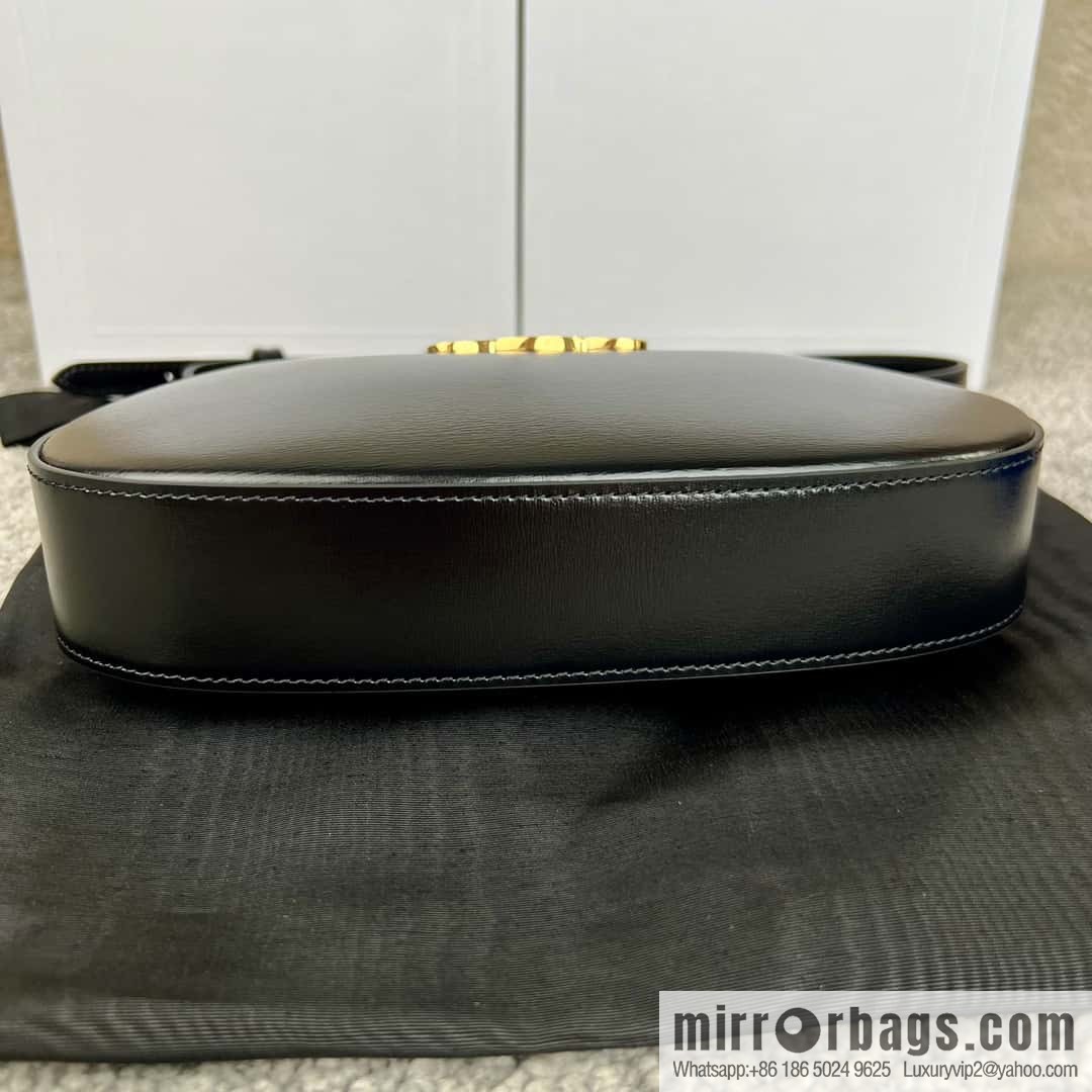 CELINE TILI medium glossy cow leather (fabric) handbag 115703 black