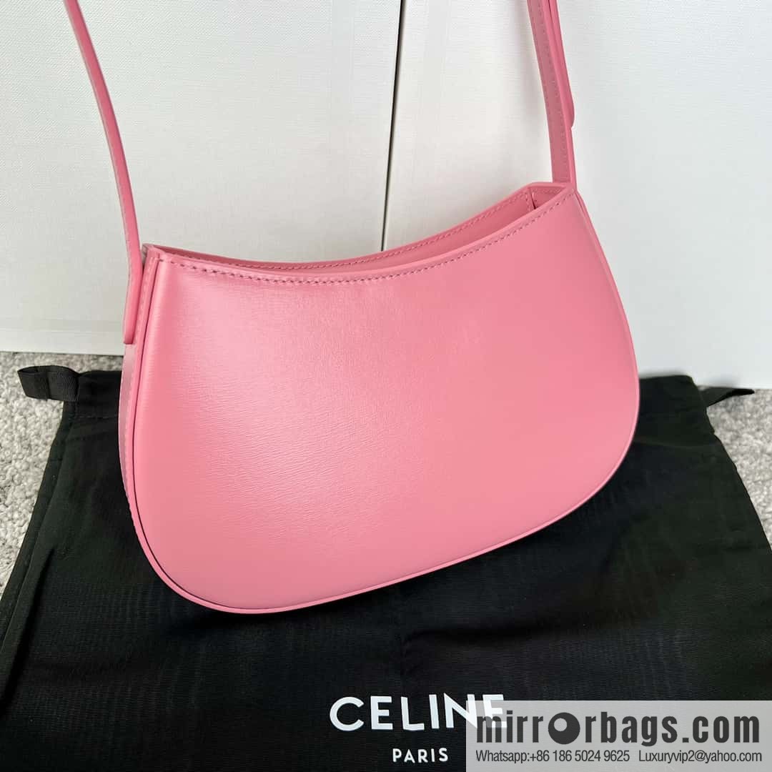 CELINE TILI medium glossy cow leather (fabric) handbag 115703 rose
