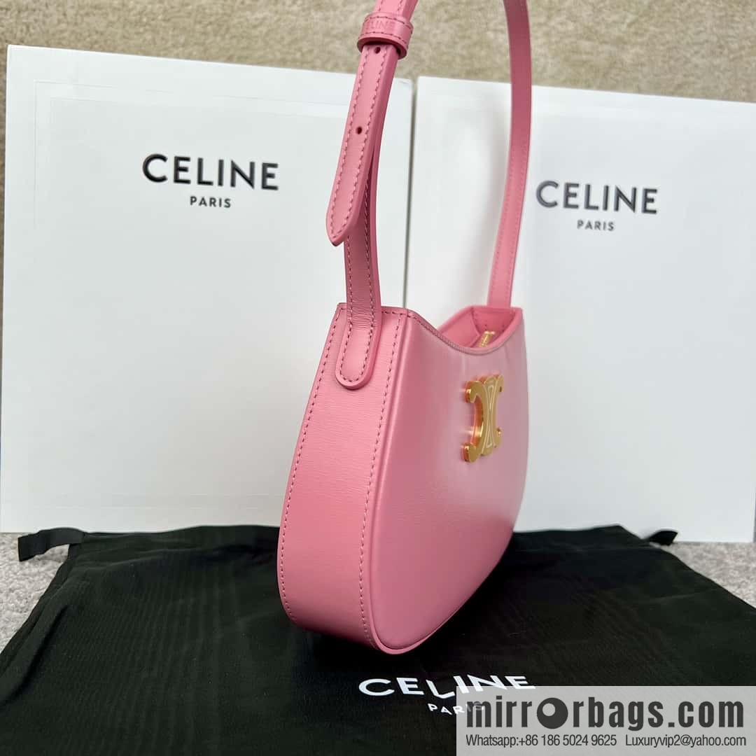 CELINE TILI medium glossy cow leather (fabric) handbag 115703 rose
