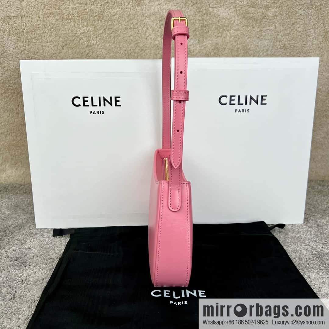 CELINE TILI medium glossy cow leather (fabric) handbag 115703 rose
