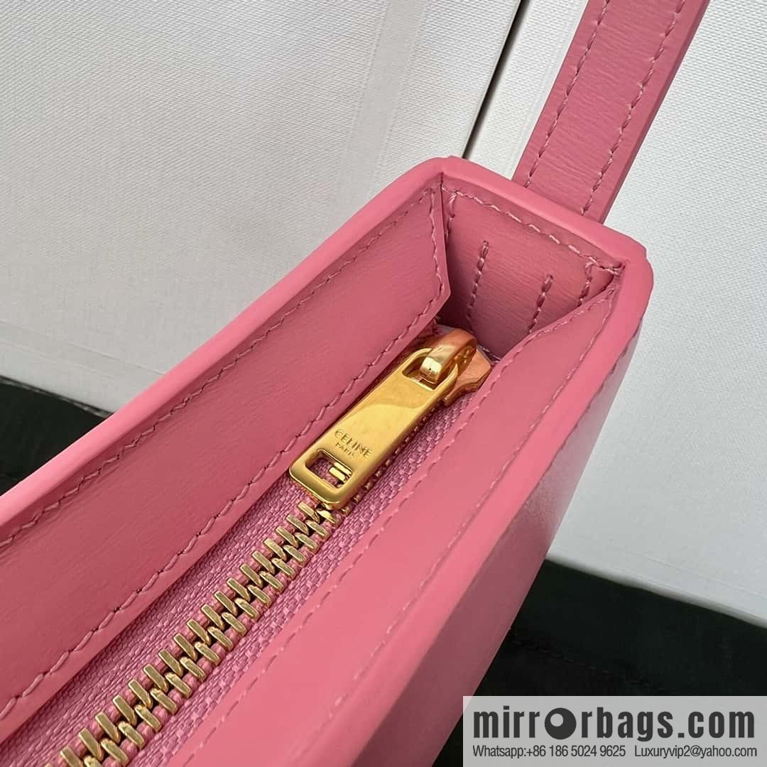 CELINE TILI medium glossy cow leather (fabric) handbag 115703 rose