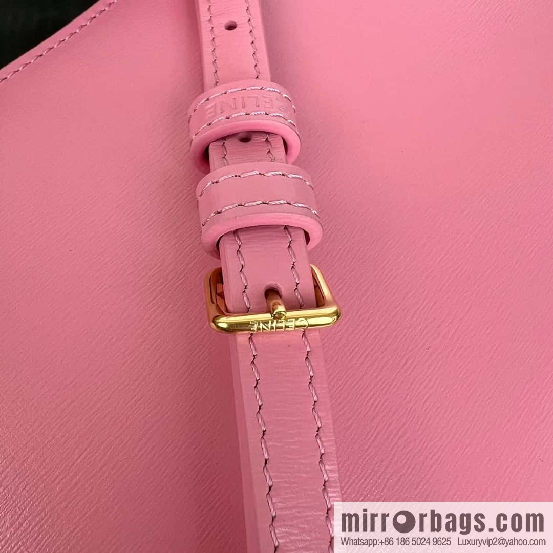 CELINE TILI medium glossy cow leather (fabric) handbag 115703 rose