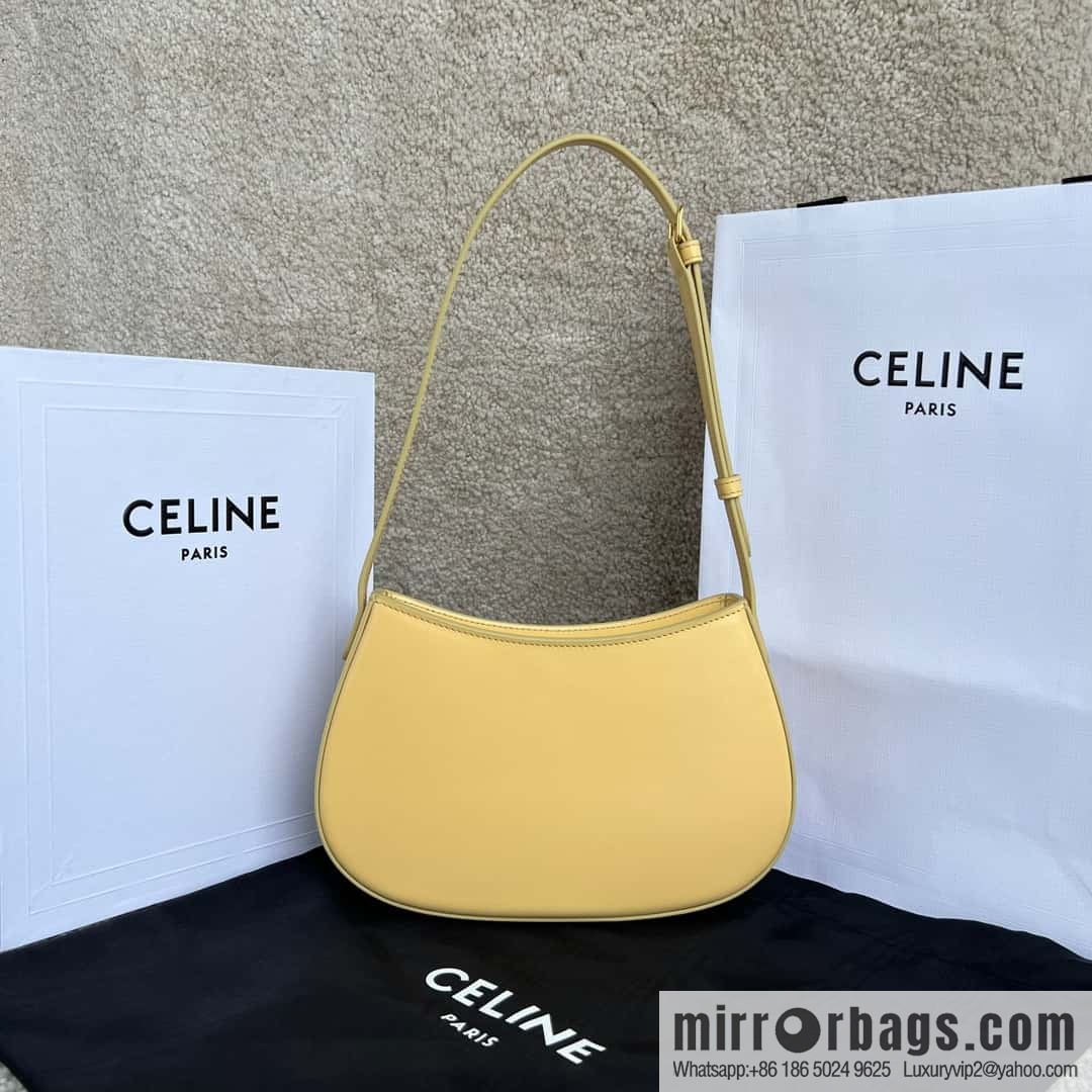 CELINE TILI medium glossy cow leather (fabric) handbag 115703 chrysanthemum