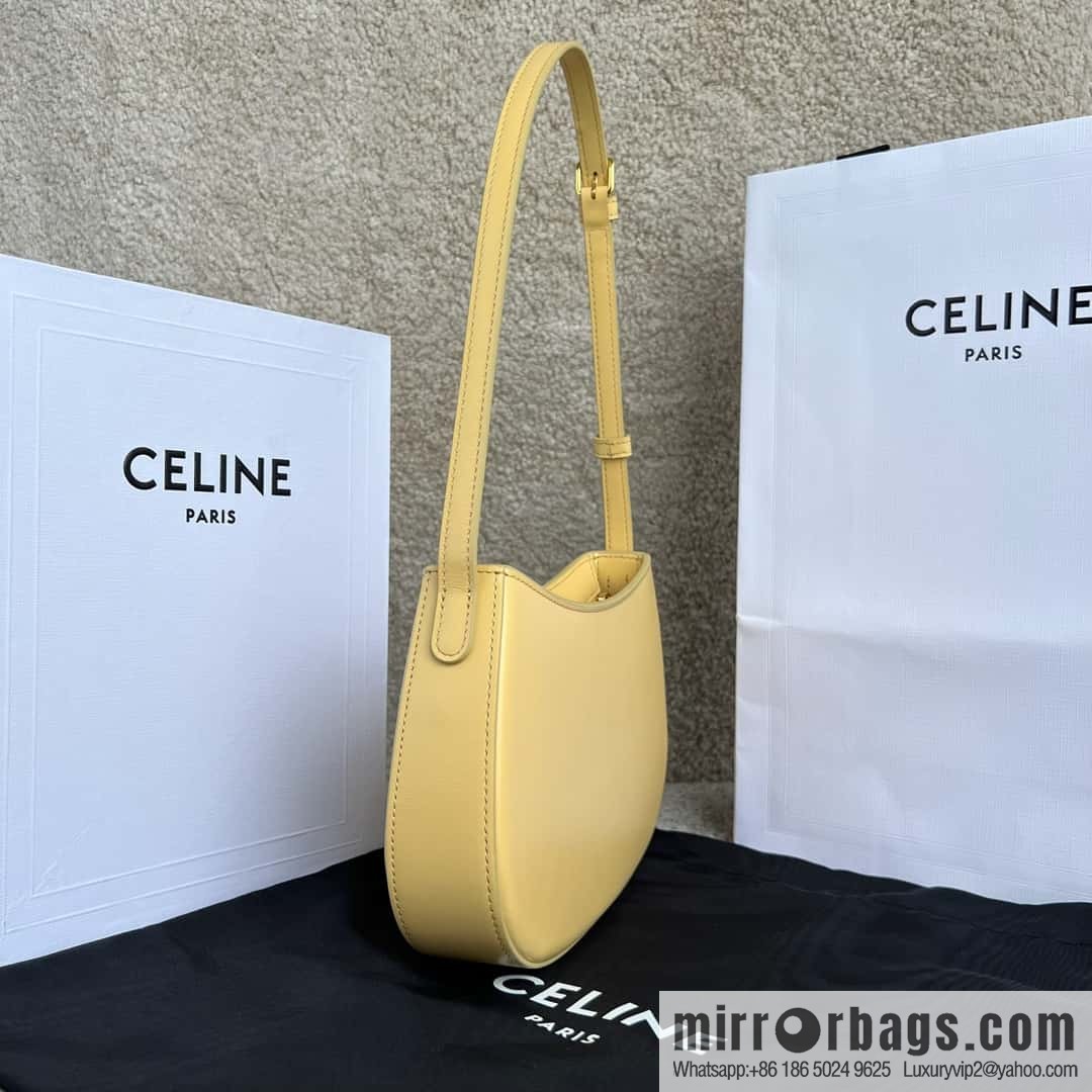 CELINE TILI medium glossy cow leather (fabric) handbag 115703 chrysanthemum