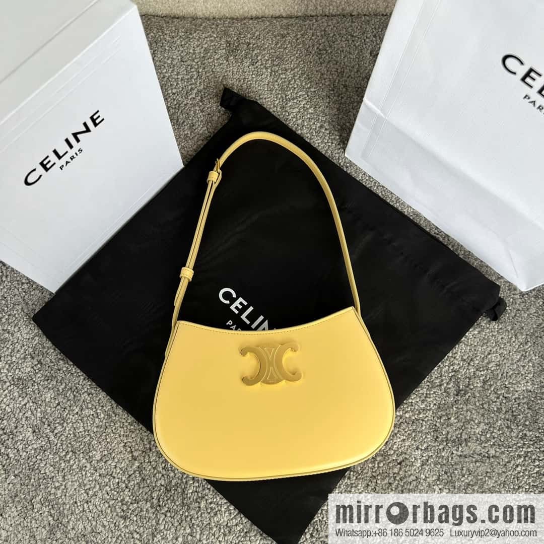 CELINE TILI medium glossy cow leather (fabric) handbag 115703 chrysanthemum
