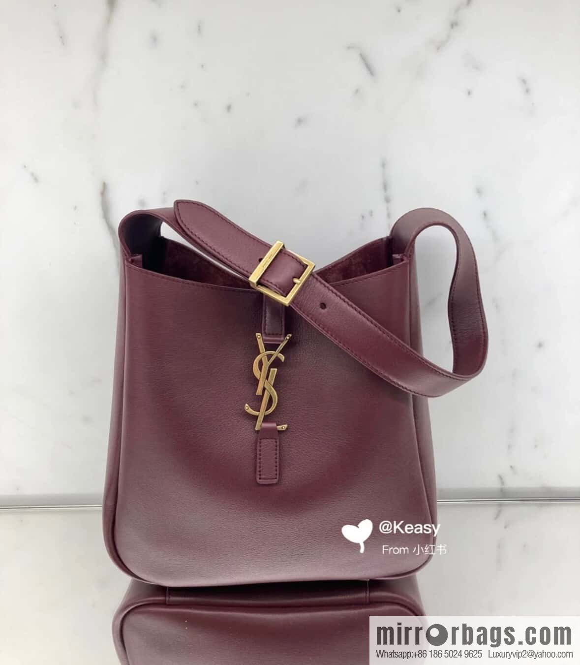 YSL 🆕 autumn and winter new Hobo armpit bag 713938 burgundy