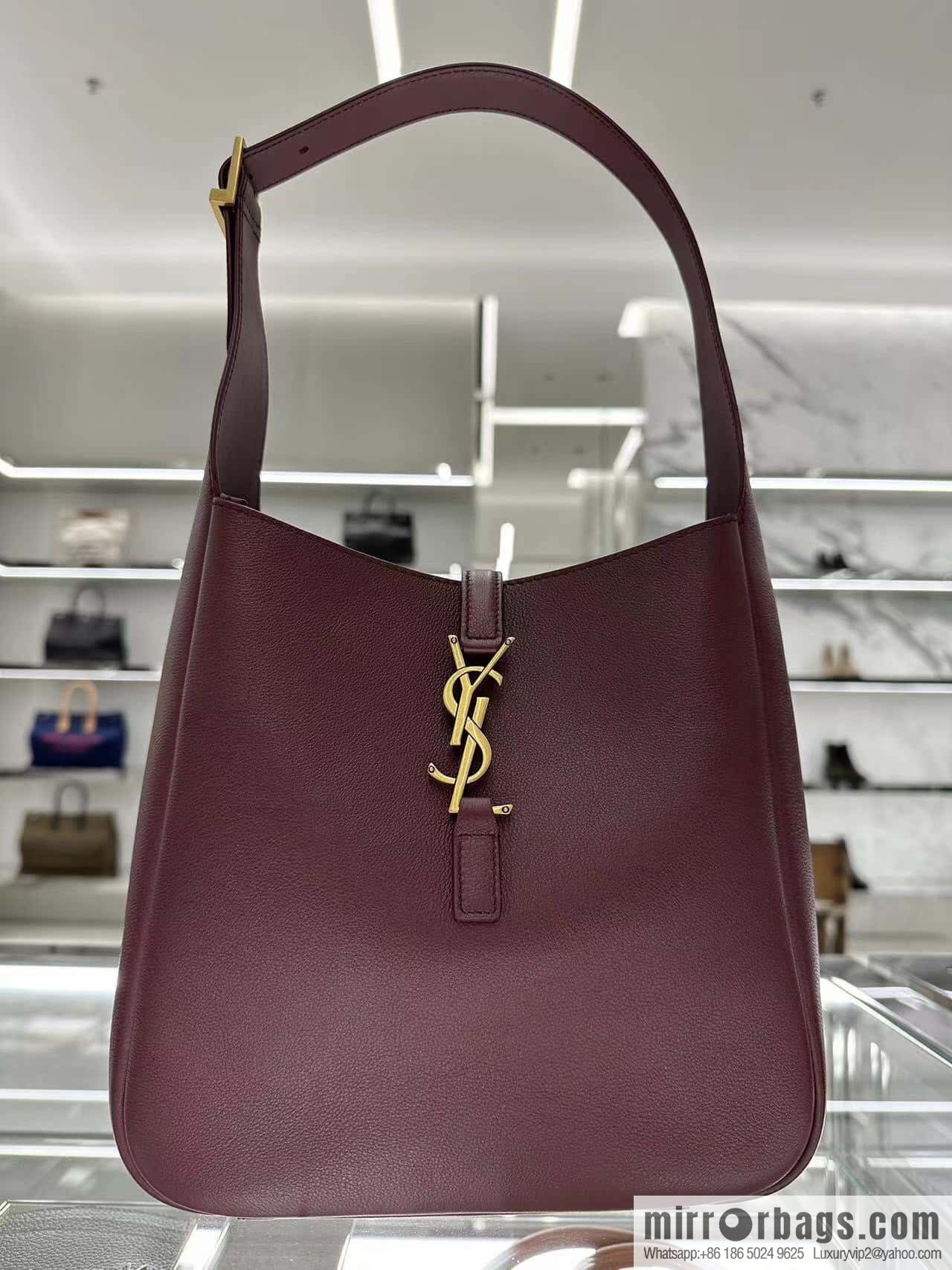 YSL 🆕 autumn and winter new Hobo armpit bag 713938 burgundy