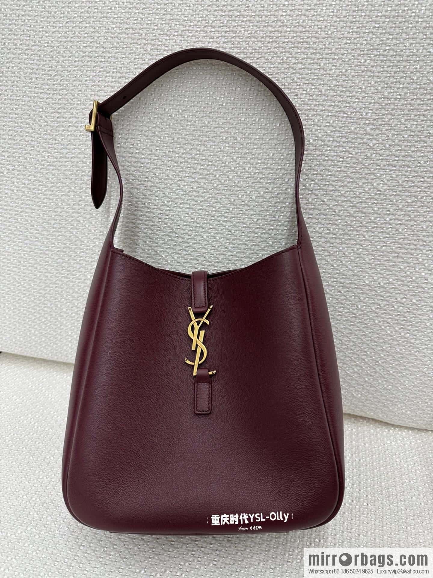 YSL 🆕 autumn and winter new Hobo armpit bag 713938 burgundy