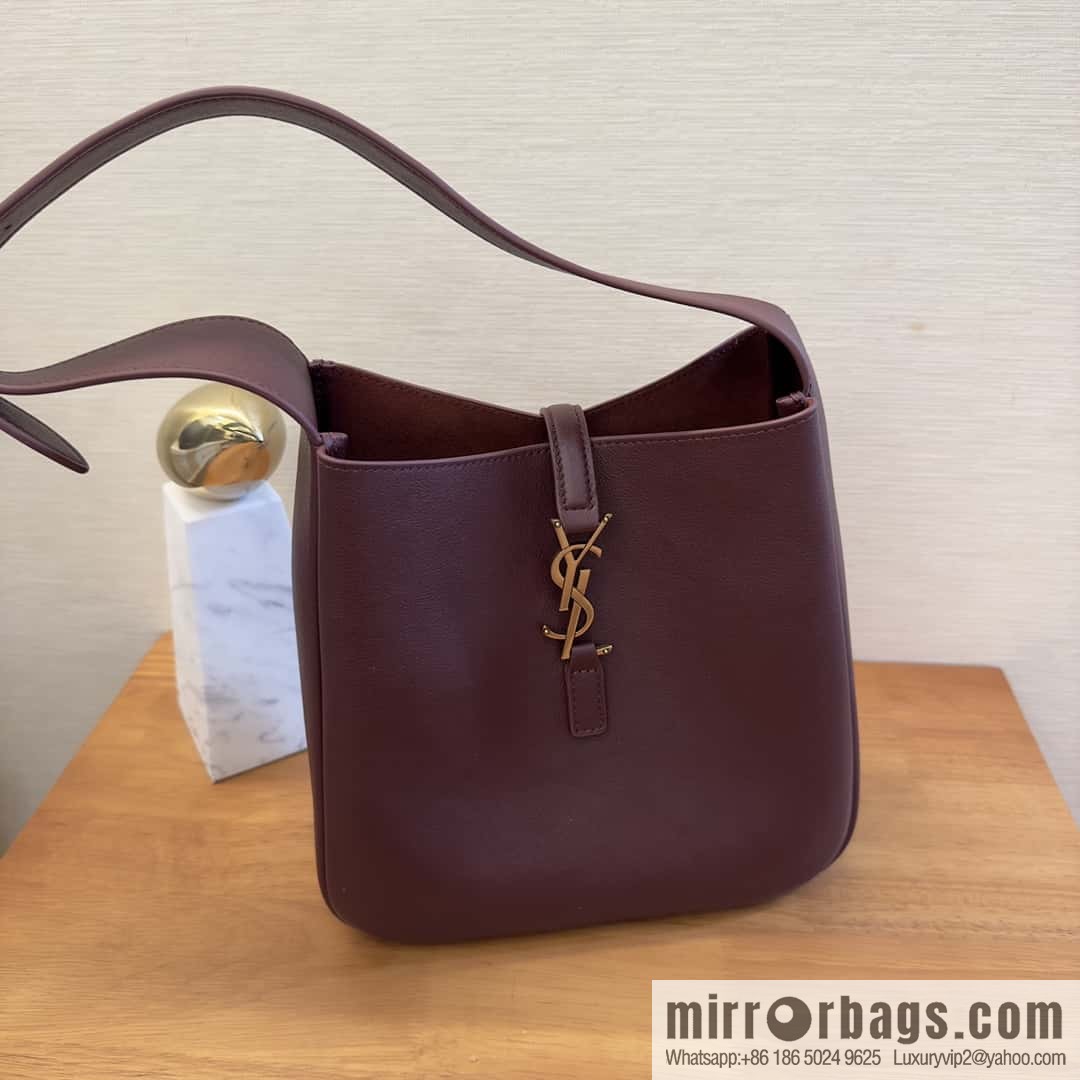YSL 🆕 autumn and winter new Hobo armpit bag 713938 burgundy