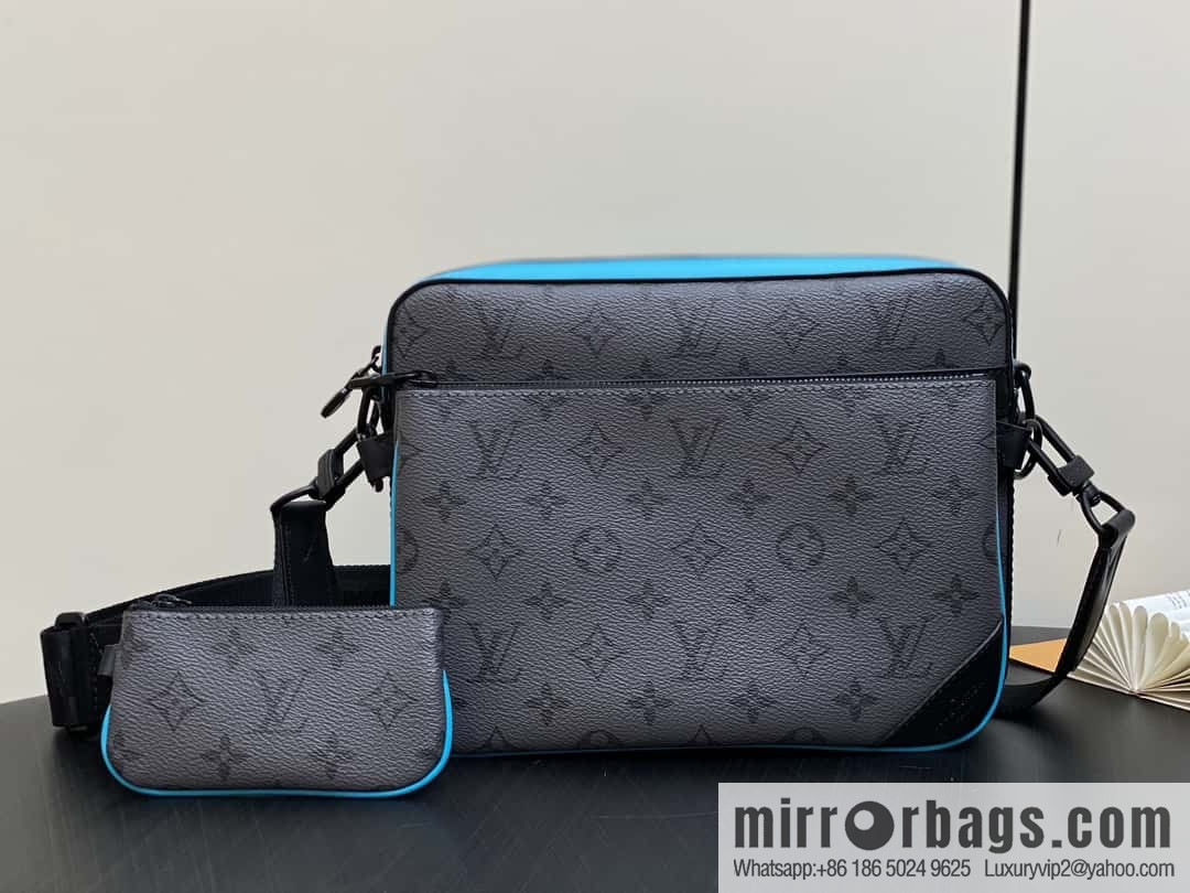 [Boutique‑grade] M11648 blue silver flower, men's bag three-piece messenger bag series TRIO messenger bag