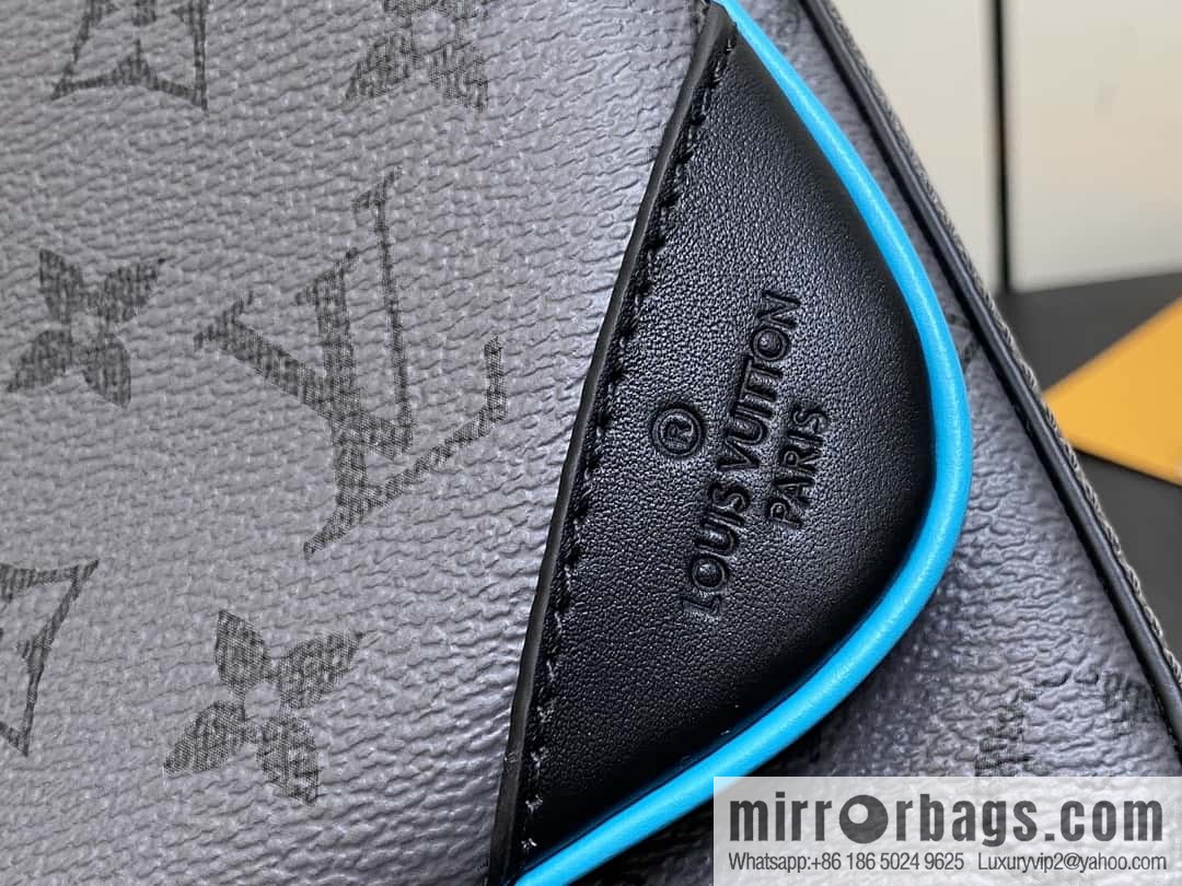 [Boutique‑grade] M11648 blue silver flower, men's bag three-piece messenger bag series TRIO messenger bag