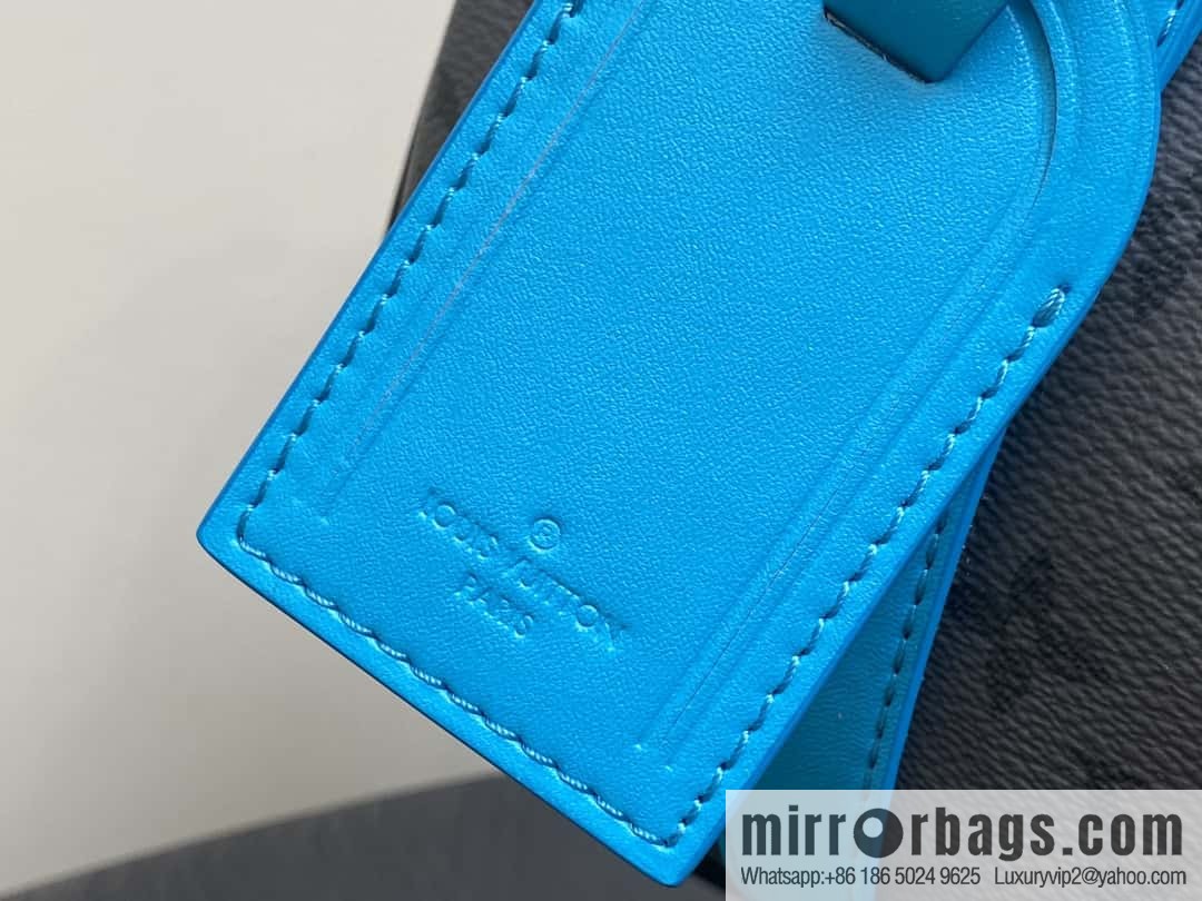 [Boutique‑grade] M11645 blue silver flower, men's pillow bag series, this Keepall 25 handbag.