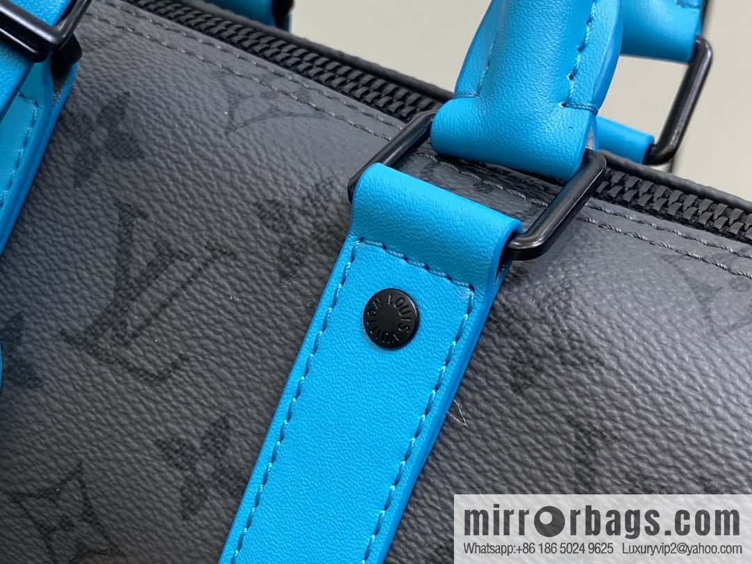 [Boutique‑grade] M11645 blue silver flower, men's pillow bag series, this Keepall 25 handbag.