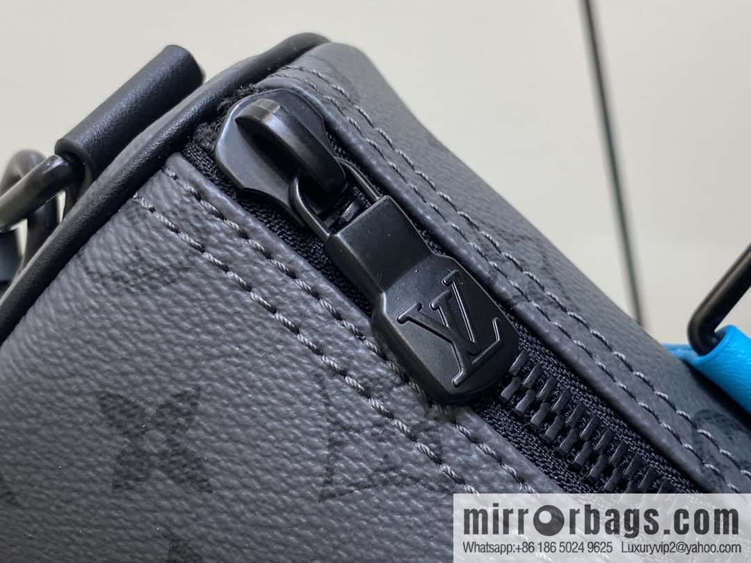 [Boutique‑grade] M11645 blue silver flower, men's pillow bag series, this Keepall 25 handbag.