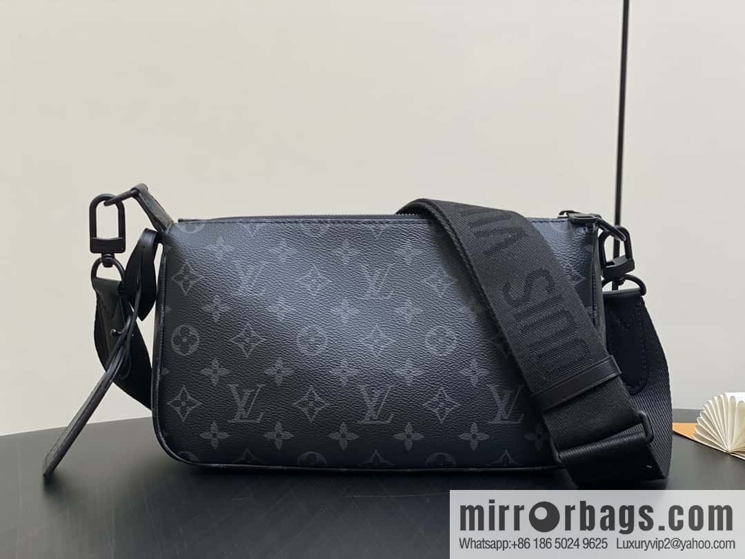 [Boutique‑grade] M11741 black flower, men's bag mahjong bag series POCHETTE ACCESSOIRE mahjong bag