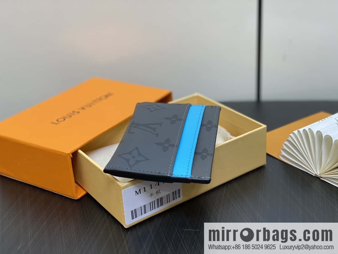 [Boutique‑grade] M11471 blue card holder wallet series PORTE CARTES DOUBLE card holder