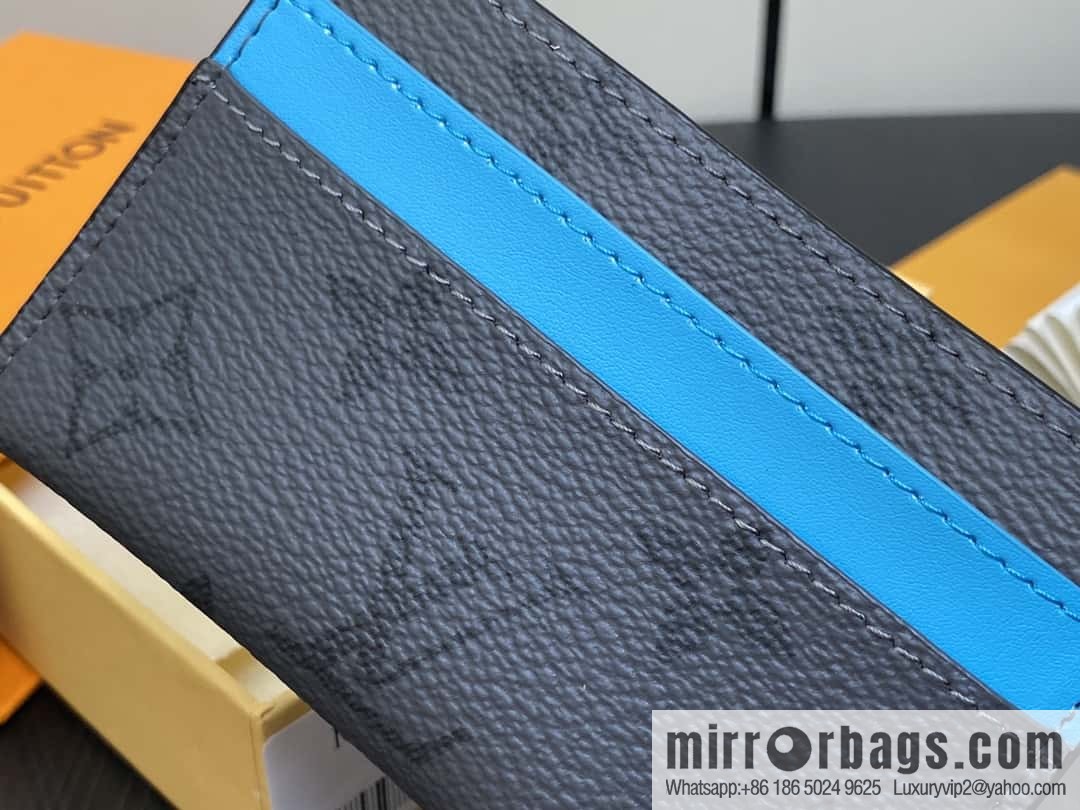 [Boutique‑grade] M11471 blue card holder wallet series PORTE CARTES DOUBLE card holder