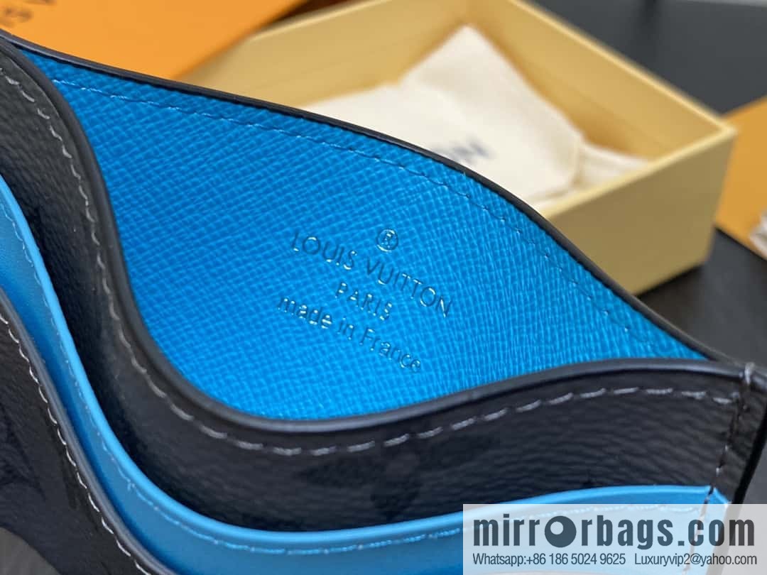 [Boutique‑grade] M11471 blue card holder wallet series PORTE CARTES DOUBLE card holder