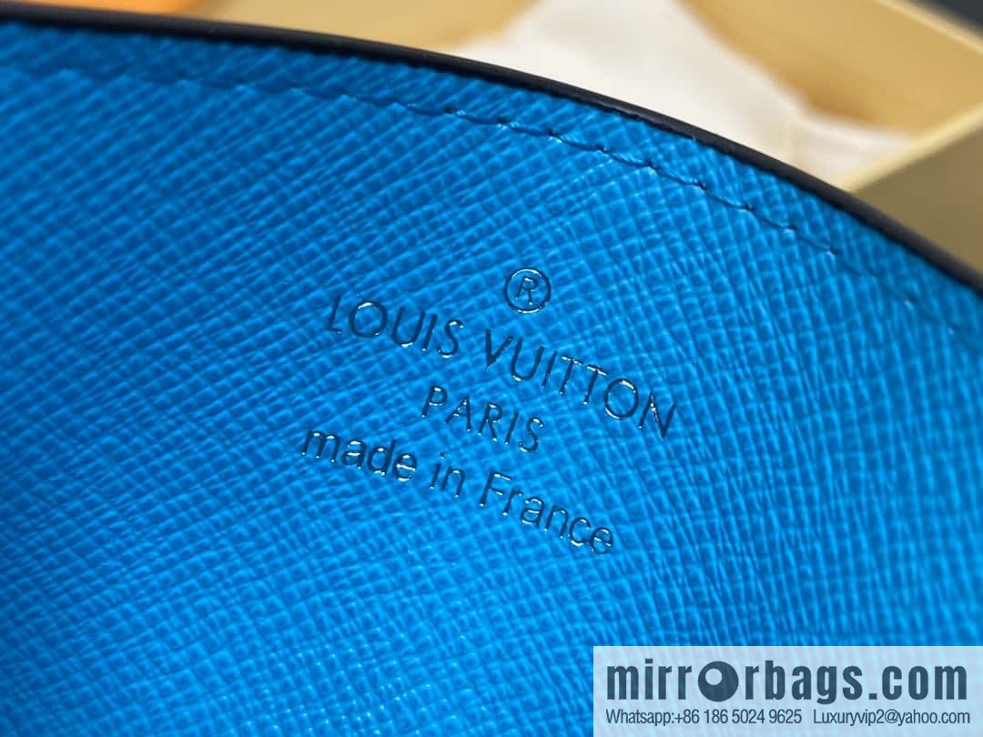 [Boutique‑grade] M11471 blue card holder wallet series PORTE CARTES DOUBLE card holder