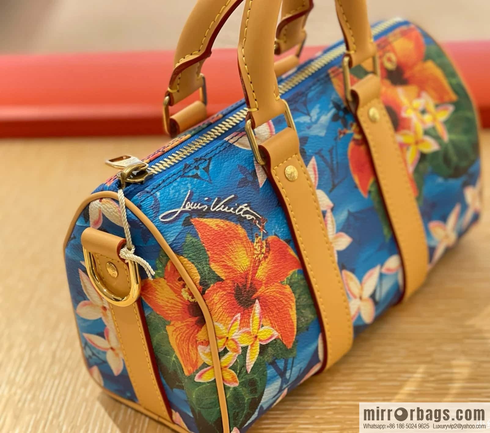 M24999 printed surfing, men's bag pillow bag speedy series Keepall Bandoulière 25 Keepall travel bag