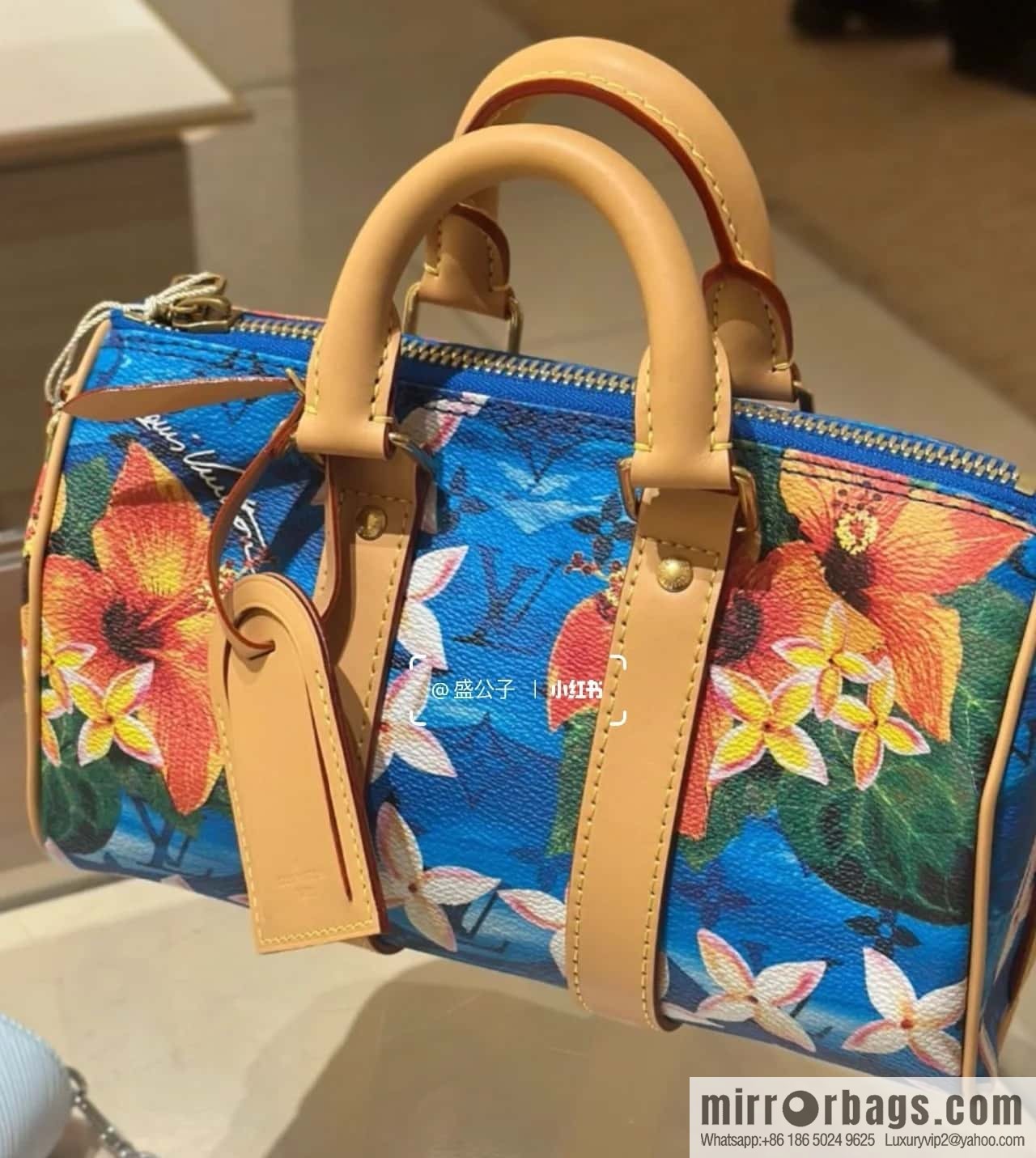 M24999 printed surfing, men's bag pillow bag speedy series Keepall Bandoulière 25 Keepall travel bag