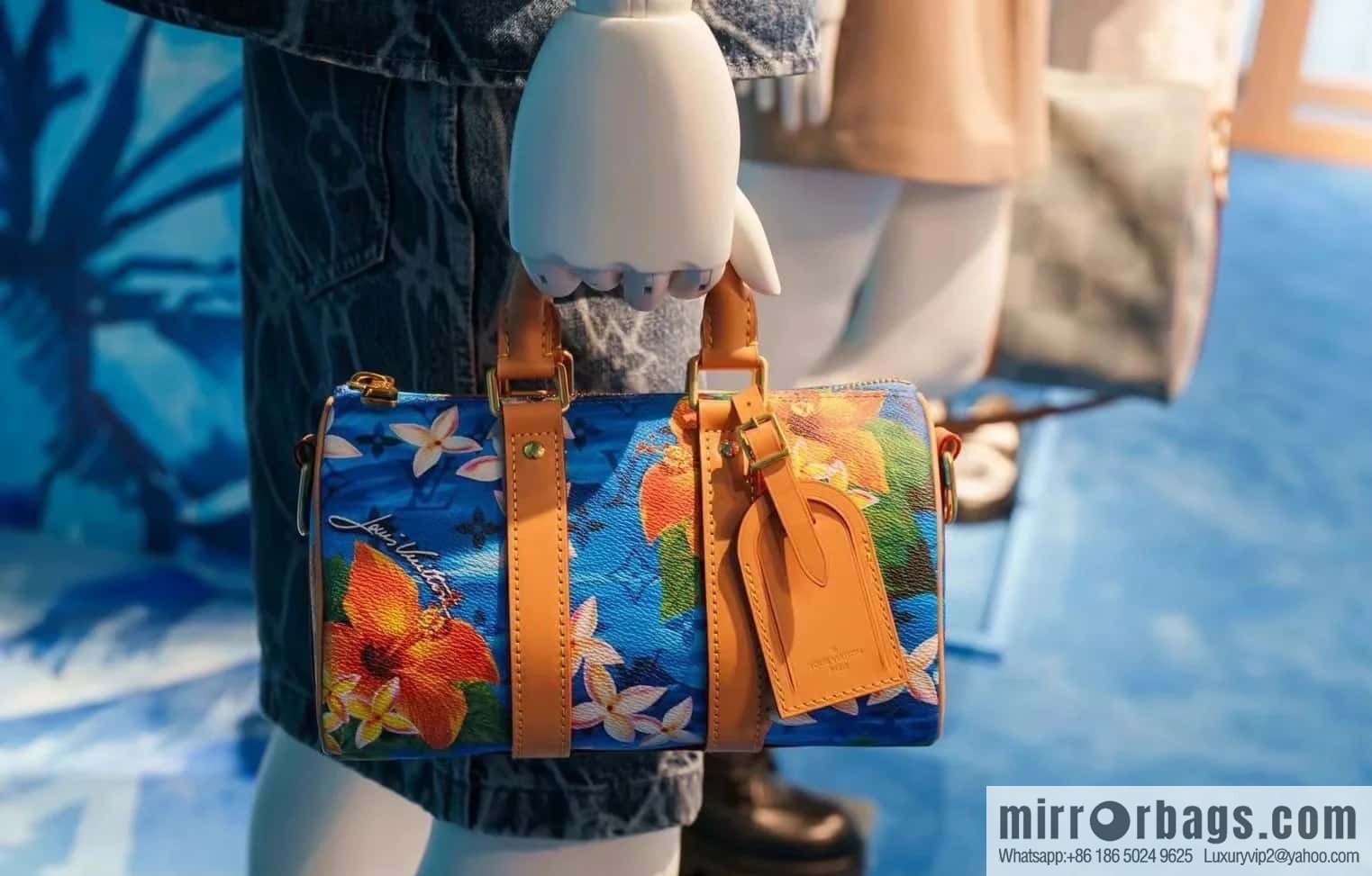 M24999 printed surfing, men's bag pillow bag speedy series Keepall Bandoulière 25 Keepall travel bag
