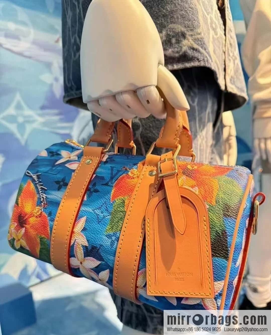 M24999 printed surfing, men's bag pillow bag speedy series Keepall Bandoulière 25 Keepall travel bag