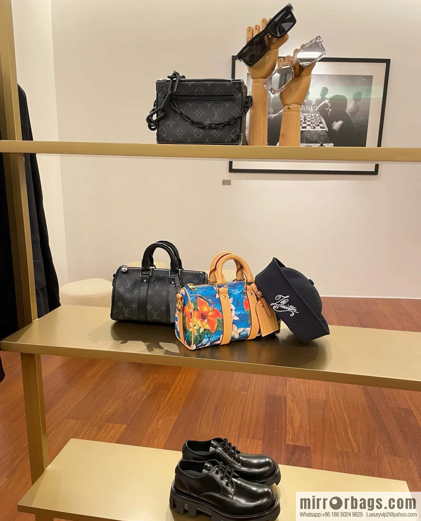 M24999 printed surfing, men's bag pillow bag speedy series Keepall Bandoulière 25 Keepall travel bag
