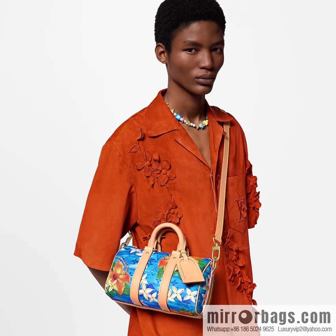 M24999 printed surfing, men's bag pillow bag speedy series Keepall Bandoulière 25 Keepall travel bag
