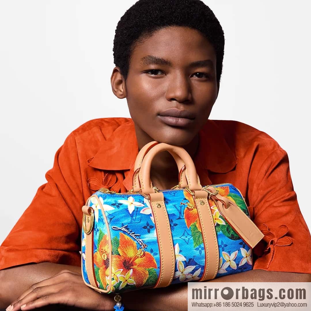 M24999 printed surfing, men's bag pillow bag speedy series Keepall Bandoulière 25 Keepall travel bag
