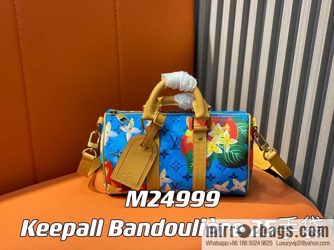 M24999 printed surfing, men's bag pillow bag speedy series Keepall Bandoulière 25 Keepall travel bag